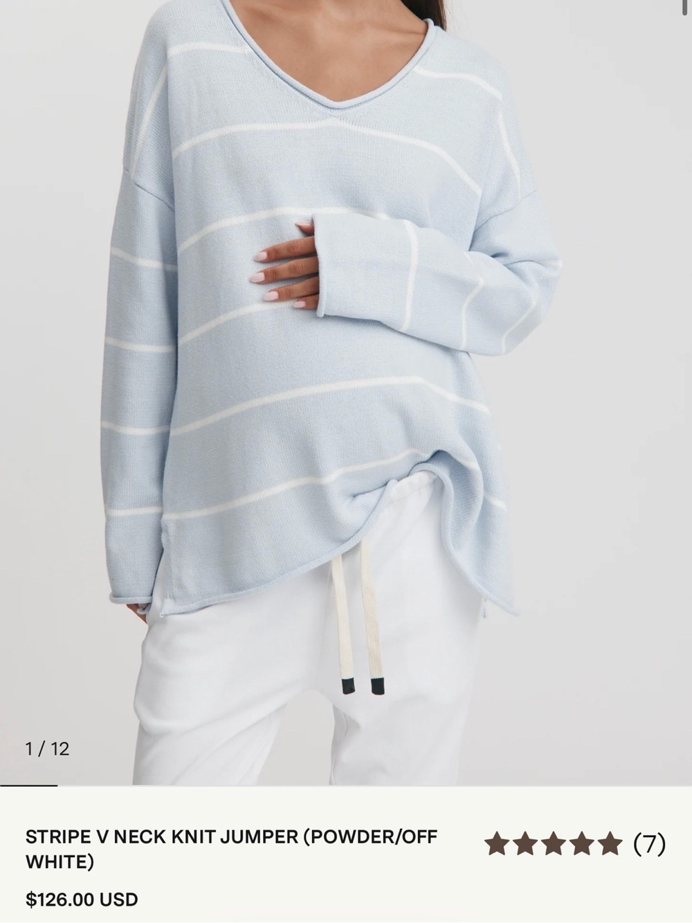 Legoe heritage stripe v neck jumper